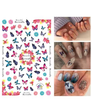 3D Butterfly Nail Art Decals Stickers - Self-Adhesive Nail Decorations for DIY Acrylic Nails Design (6 Sheets) - Buy Online on GoSupps.com