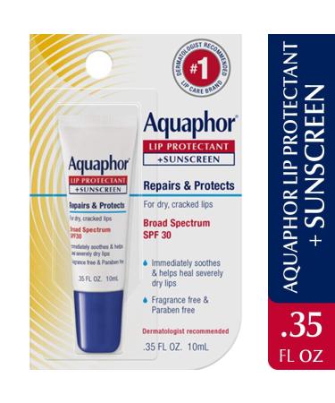 Aquaphor Lip Protectant + Sunscreen SPF 30 - Moisturizing Lip Care (0.35 oz) - Buy Online on GoSupps.com