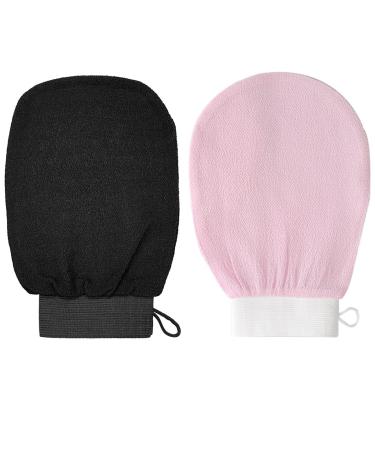Korean Exfoliating Mitts Visibly Lift Away Dead Skin SPA Exfoliator Scrub For Bath Shower Exfoliation Mitt Body Scrubber Exfoliator Dead Skin Remover Mitt For Women Men(2 PCS)