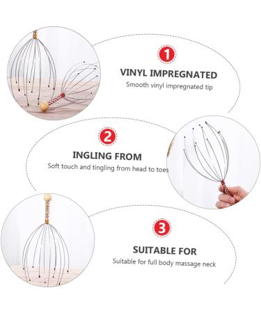 COLLBATH 6pcs Massager Hand Scrubber & Scalp Massage Brush - Multifunctional Hair Washing Tool | Steel & Wood - Buy Online on GoSupps.com