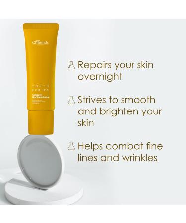Skin Chemists Collagen Anti Aging Night Moisturiser - Plant-Based Collagen & Marine Amino Acids | Best Anti Aging Face Cream (50ml) for Daily Skin Care - Buy Online on GoSupps.com