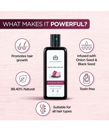Onion Black Seed Oil for Organic Hair Growth & Fall Control - 100ml by The Man Company - Buy Online on GoSupps.com