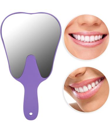 Cute Tooth Shaped Mirror with Handle Small Gift for Dental Clinic 3 Colors Available PC Material Designed for Oral Observation (Purple) - Buy Online on GoSupps.com