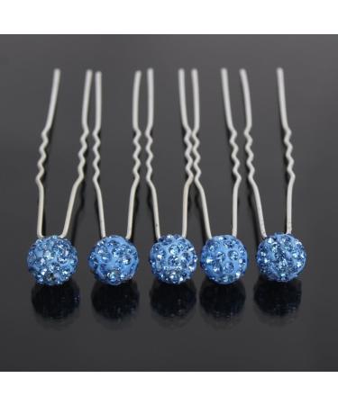 Buy Justfox 5 Rhinestone Hairpins in Blue - Stylish Hair Accessories for All Occasions | Free International Shipping - Buy Online on GoSupps.com