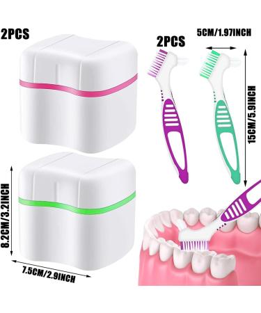Buy Hongecb 2 Braces & Prosthesis Cleaning Brushes - Double-Headed Storage Box & Soaking Cups for Optimal Denture Care | International Shipping Available - Buy Online on GoSupps.com