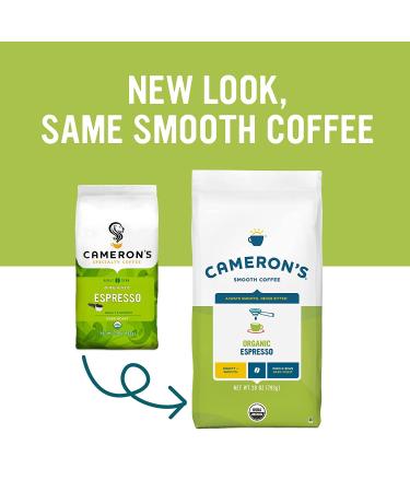 Cameron's Coffee Organic Espresso Whole Bean Dark Roast 28oz Bag - 100% Arabica - 1.75lb (Pack of 1) - Buy Online on GoSupps.com