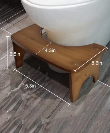 Bamboo Toilet Stool for Adults - Non-Slip Bathroom Poop Stool - Original Simple Design for Healthy & Portable Use - Brown, One Size - Buy Online on GoSupps.com