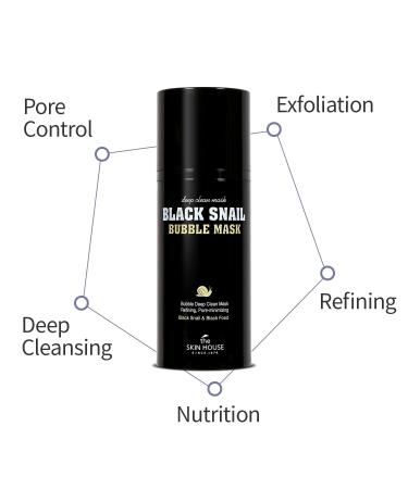 The Skin House Black Snail Bubble Mask 100ML - Pore-Control Oil Control Paraben-Free 2-in-1 Cleanser | Korean Skincare - Buy Online on GoSupps.com