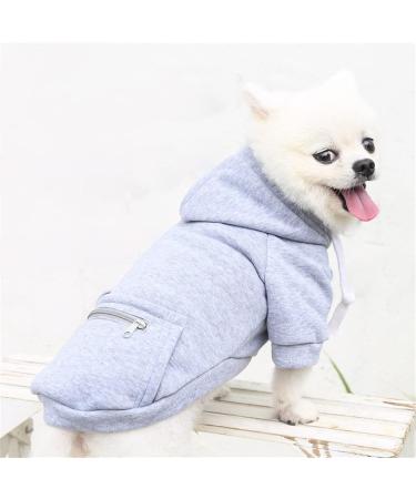 Waterproof Winter Dog Coat & Hoodie - Warm Jacket for Small Dogs | Fleece Puppy Sweater with Bag - XS Gray - Buy Online on GoSupps.com