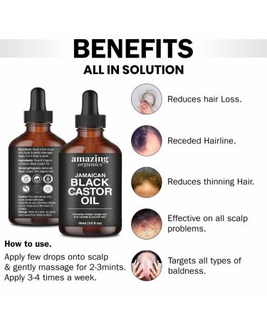 Jamaican Black Castor Oil - Pure Cold Pressed for Hair Growth Eyelash & Eyebrow Care Body Massage & Nail Moisturizing - Organic International Shipping - Buy Online on GoSupps.com