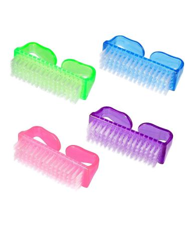 4PCS Handle Nail Brush MORGLES Nail Clean Brush Nail Hand Cleaning Brush Nail Finger Tip Scrubbing Brushes Fingernail Brush