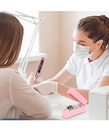 CGEB Nail Drill Bits Holder Stand Organizer - 30 Holes Manicure Tools Container (Pink) - Buy Online on GoSupps.com