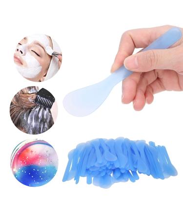 100 Pcs Face Mask Spatula Set - Large Head Smooth Edge DIY Plastic Spoon for Home & Salon Use - Blue - Buy Online on GoSupps.com