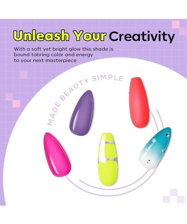Modelones Poly Nail Gel Set - 6 Colors Forever Young Collection - Turquoise, Purple, Blue, Neon Yellow, Hot Pink - Poly Extension Gel Nail Enhancement Builder for Spring and Summer - French Manicure DIY Home Beauty Gift - Buy Online on GoSupps.com