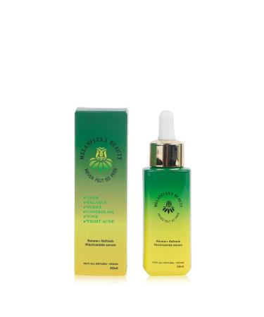 RENEW + RREFRESH Niacinamide Serum 100% All -Natural Vegan 1 fl oz Glow Enhancing Skin Purifying Control Oil combat acne