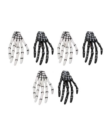3 Pair Halloween Skeleton Hands Bone Hair Clips Delicate Punk Rock Horror Hair Clip for Women Girls Hair Accessories