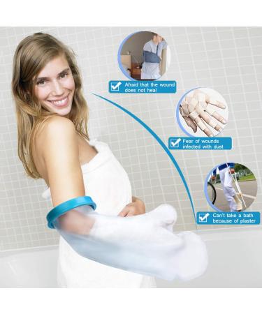 Waterproof Arm Cast Cover for Shower - Adult Half Arm Size (20 Inches) - Protects Broken Surgery Arm Wound and Burns - Keep Hand, Wrist, Fingers Dry - Buy Online on GoSupps.com