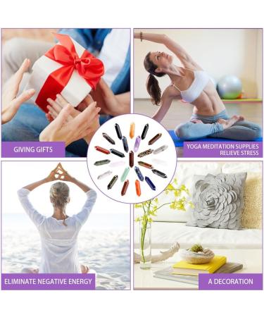 Buy Osdue 24-Piece Healing Crystal Set | Hexagonal Medicinal Stones | Reiki Meditation & Chakra Gemstones - Amethyst Tiger Eye Obsidian Rose Quartz | Natural & Colorful Double-Pointed Shapes for International Shipping - Buy Online on GoSupps.com