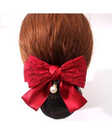 3 PCS Women Hair Clip Bowknot Snood Net Barrette Set - Red/Black/Blue - Buy Online on GoSupps.com