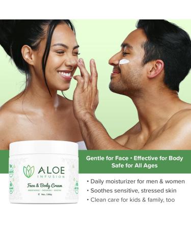 Aloe Infusion Aloe Vera Face & Body Cream Natural Moisturizer for Dry Sensitive & Irritated Skin Hydrating Non-Greasy Lotion with Shea Butter & Manuka Honey After-Sun Care & Eczema Cream 9 Ounce (Pack of 1) - Buy Online on GoSupps.com
