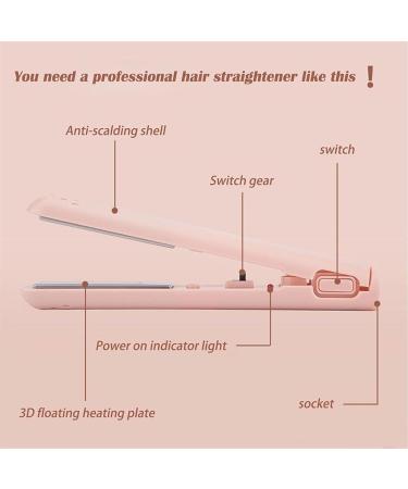 Portrait Mini Dual-Purpose Curling Iron - 2 in 1 USB Hair Curler & Straightener for All Hair Types - Travel Size Ceramic Pink - Buy Online on GoSupps.com