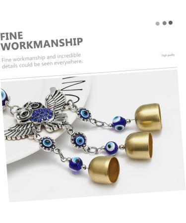 OSALADI Turkish Eye Wall Hanging 3 pcs Delicate Owl Bell Pendant Creative Wall Ornament Unique Home Pendant Bluex3pcs 25x6.8cmx3pcs - Buy Online on GoSupps.com
