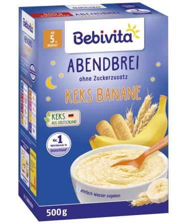 Bebivita evening porridge biscuit-banana - after the 4th month pack of 3 (3 x 500g) Fruit 500 g (pack of 3)