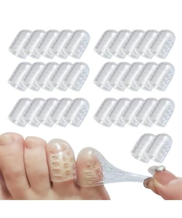 Silicone Anti-Friction Toe Protector Gel Toe Protectors Breathable Toe Covers Little Toe Protectors Caps Guards for Men Women Toe Sleeves for Corns Blisters and Ingrown Toenails (32 PCS)