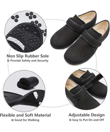 Orthoshoes Women's Edema Shoes | Breathable Mesh Lightweight Walking Sneakers for Diabetic Elderly | Air Cushion, Plantar Fasciitis Relief | Size 10, Black - Buy Online on GoSupps.com