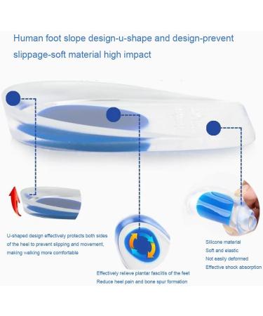 Buy Gel-Dersoning Cushions & Silicone-Hinge Pillows for Plantar Fasciitis Relief | Heel Spur & Achilles Pain Support (2 Pairs Blue Large) - Buy Online on GoSupps.com