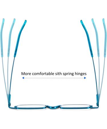 KoKoBin Mini Slim Reading Glasses - Spring Hinge Metal Unisex Visual Aid with Case (Blue +3.0) - International Shipping Available - Buy Online on GoSupps.com
