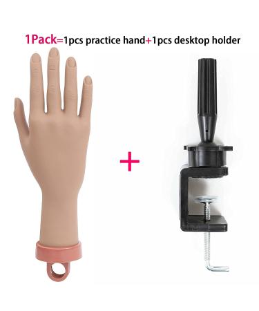 Acrylic Nail Practice Hand with C-clamp | Fake Nails Training Hand for Nail Technicians - Chocolate Hand - Buy Online on GoSupps.com