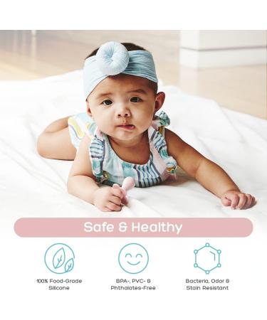 Grabease Silicone Baby Training Spoon Bundle - BPA-Free, Ergonomic Easy-Grip Handle, Choke Protection Barrier - Self-Feeding Toddler Spoons (Blush) - Buy Online on GoSupps.com