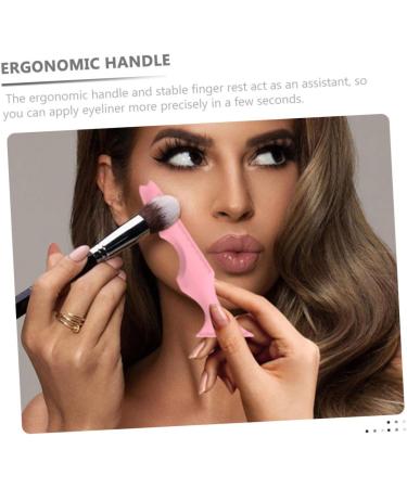 Mikinona 3pcs Silicone Beauty Ruler Eyeliner Pencil Eyeshadow Stencils Aid Makeup Guide Stencils Puzzle Bevel 15X4.15CM Pink-2 - Buy Online on GoSupps.com