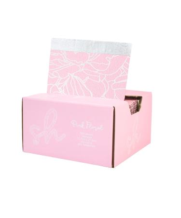 Simply Hair Extra Wide Pop Up Hair Foil Hairdressing Foil For Highlighting and Balayage 500 Pre-cut & pre-folded 12.7cm x 27.9cm sheets Embossed Foil with Pink Floral Print Design.