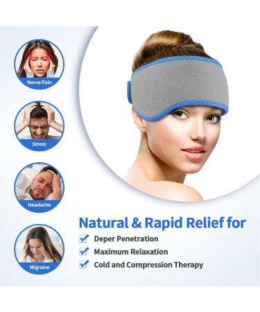 NEWGO Migraine Cooling Pad Gel Headband for Migraine Relief Cold-Warm Compress for Headaches & Sinus Pain 1 Piece (Gray) - Buy Online on GoSupps.com