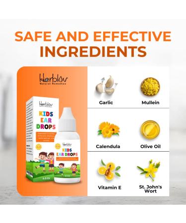Natural Ear Drops for Kids Organic Ear Oil Drops for Comfortable Ears Relief from Ear Aches Itchy Ears and More Safe for Children Made in the USA - Buy Online on GoSupps.com