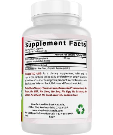Best Naturals 5-HTP 100 mg 120 Capsules (Pack of 3) - Buy Online on GoSupps.com