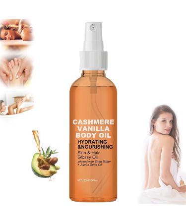 Vanilla and Cashmere Body Oil, Deep Nourish Skin, Vanilla Cashmere Body & Hair Oil, Shiny Body Oil for Body Care