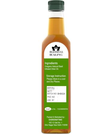 Blessfull Healing Cold Pressed Basil Infused Oil for Healthy Cooking Skin Glow 250 ml / 8.45 fl oz Pack of 1 - Buy Online on GoSupps.com