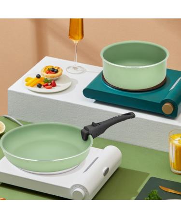 3PCS Frying Pan Set with Detachable Handle Space Saving Cookware Frying Pan Sauce Pan Non-Stick Oven Safe Up Dishwasher Safe Non Stick Frying Pan with Removable Handle - Buy Online on GoSupps.com