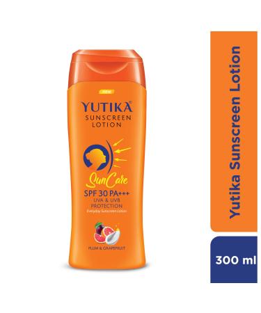 Yutika Sunscreen Lotion SPF 30 PA+++ | UVA & UVB Protection for Men & Women | Plum & Grapefruit | 10.14 Fl Oz - Shop Now - Buy Online on GoSupps.com