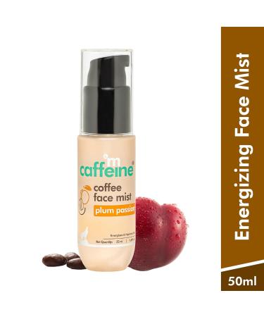 mCaffeine Plum Passion Hydrating Coffee Face Mist - Hyaluronic Acid & Caffeine Infused Spray for Glowing Skin | Lightweight Non-Sticky Alcohol-Free | Energizes & Tones Skin | 50ml | International Shipping Available - Buy Online on GoSupps.com