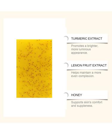  JASUBAI Turmeric Lemon Soap Illuminating Bar for Face and Body Even Complexion Dark Spot Removal Refreshing Exfoliating Bar Evens Complexion (6PCS) - Buy Online on GoSupps.com