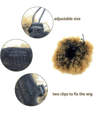 Short Synthetic Afro Kinky Curly Ponytail Extension | Clip On Drawstring Curly Ponytail Bun - Medium T1B/27 - Buy Online on GoSupps.com