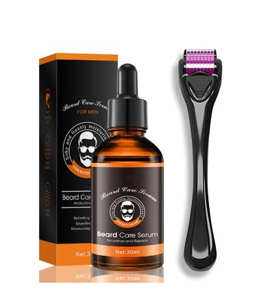 Beard Growth Kit Beard Care Kit With Derma Beard Roller 0.5mm & Beard Oil Serum For Men Mens Grooming Kits For Beard & Hair Growth Beard Grooming Kit For Men Beard Rapid Grow & Thickening (Type1)