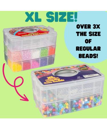 XL Giant Biggie Fuse Bead Kit - 2,000 Pieces - Immediate Shipping - Includes 3 XL Pegboards, 13 Colors, 6 Templates, Ironing Paper, and Storage Case - Perfect for Perler Pixel Art Crafts and Kids Holiday Parties - Buy Online on GoSupps.com