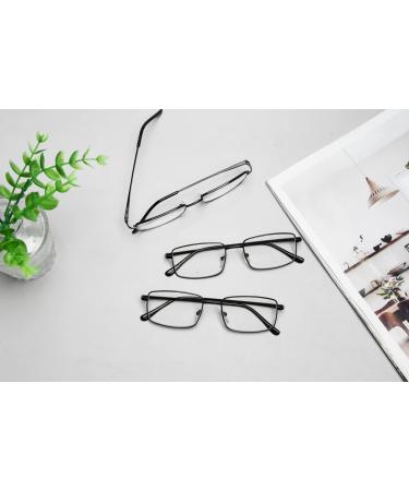 Eyekepper 3-Pack Black Rectangular Spring Temple Metal Reading Glasses for Men +1.75 - Stylish & Durable - Buy Online on GoSupps.com