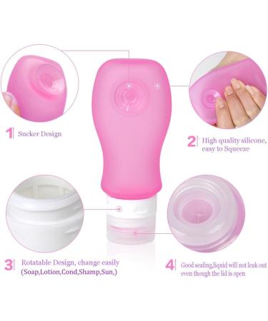 MUUZONING Silicone Travel Cosmetic Bag Set | Leak-Proof 4-Piece with Travel Bottles for Shampoo Cream Rinse & Body Care - Buy Online on GoSupps.com