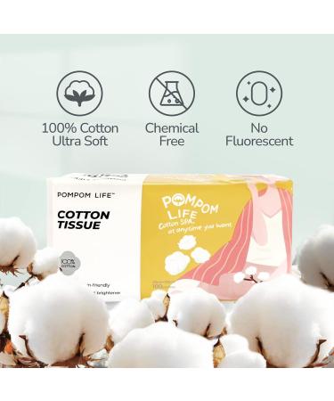POMPOM LIFE Facial Cleansing Wipes Disposable Cotton Wet and Dry Wipes Biodegradable Face Wipes Large Soft 200 Pieces Cleaning Cloth Suitable for Sensitive Skin - Buy Online on GoSupps.com